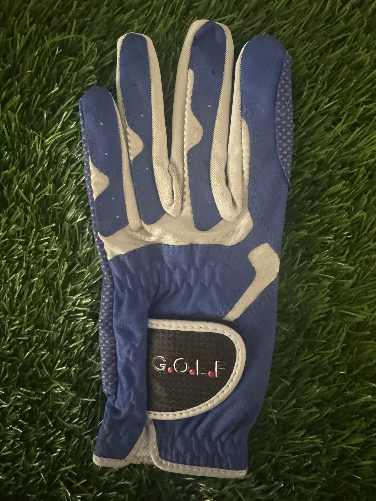 Blue Medium Golf Glove with Grip Dimples - (LH)