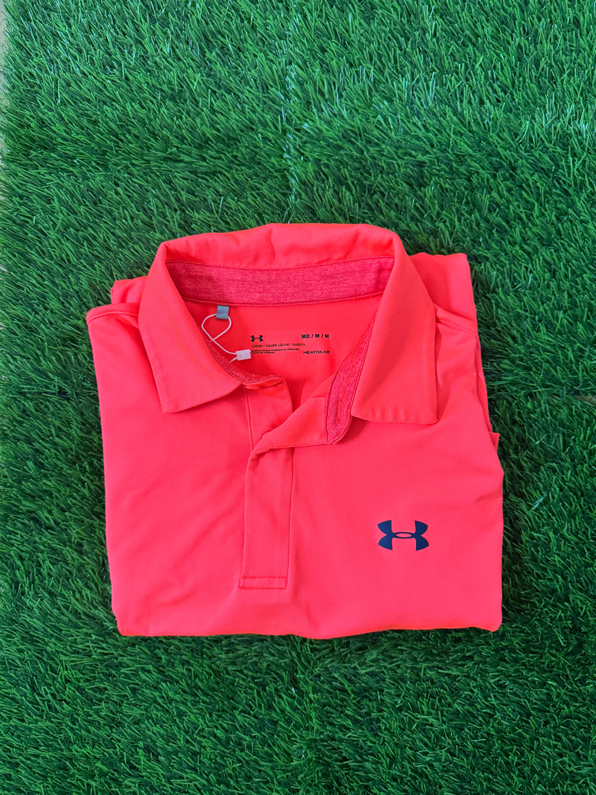 Under Armour Orange Polo Golf Shirt - Medium